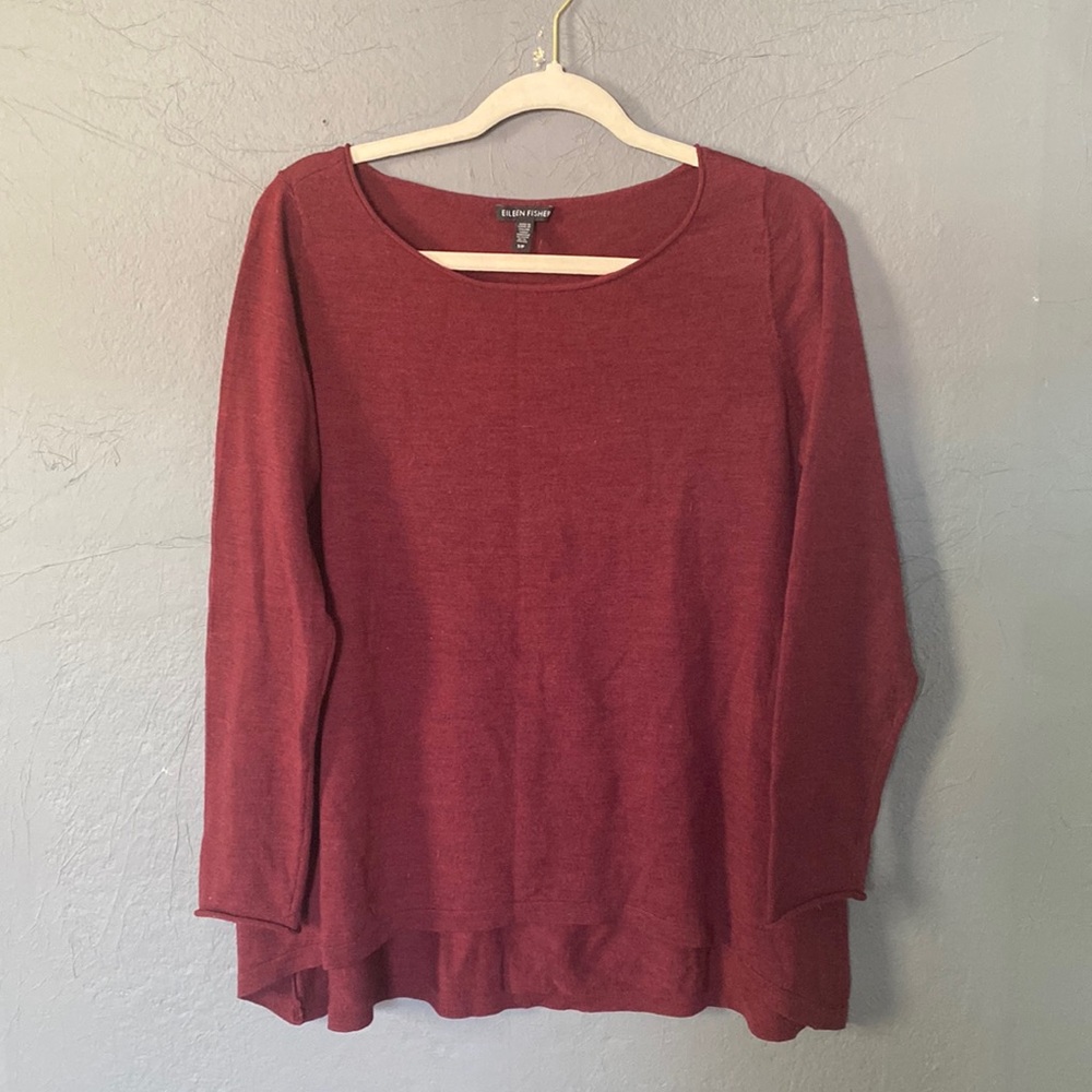 Eileen Fisher Scoop Neck Sweater Preppy Business Casual
